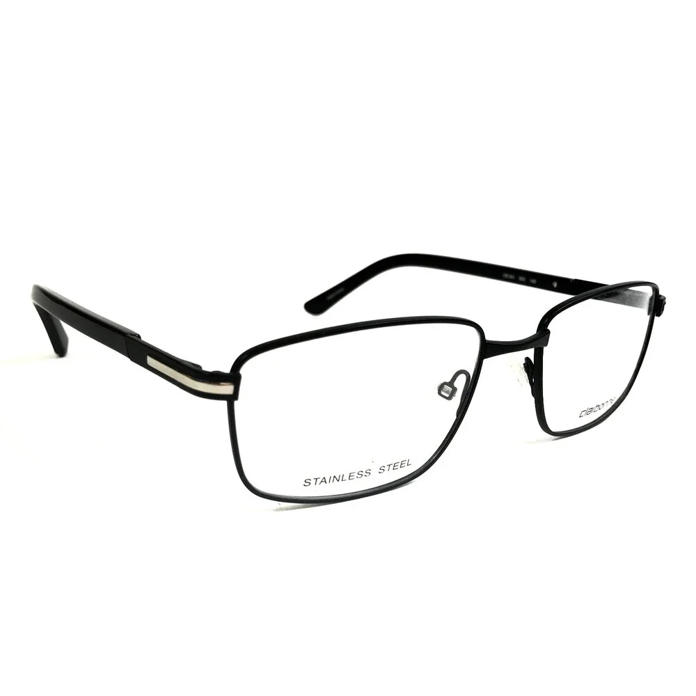 Claiborne Eyeglasses Frames CB241 003 Matte Black Rectangle Wire Rim 53-18-140